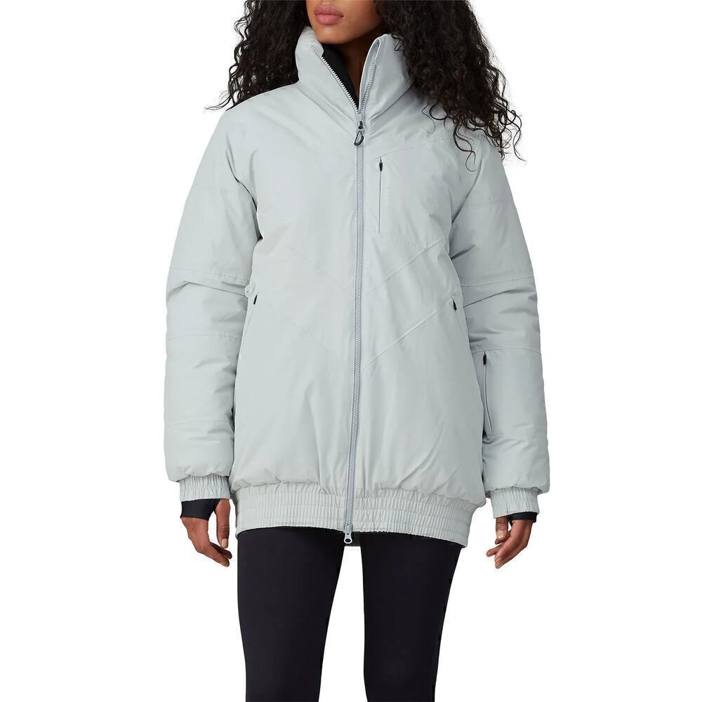 LNDR Velocity Ski Jacket Winter Snow Outdoor Full Zip Puffer Coat Light Grey S